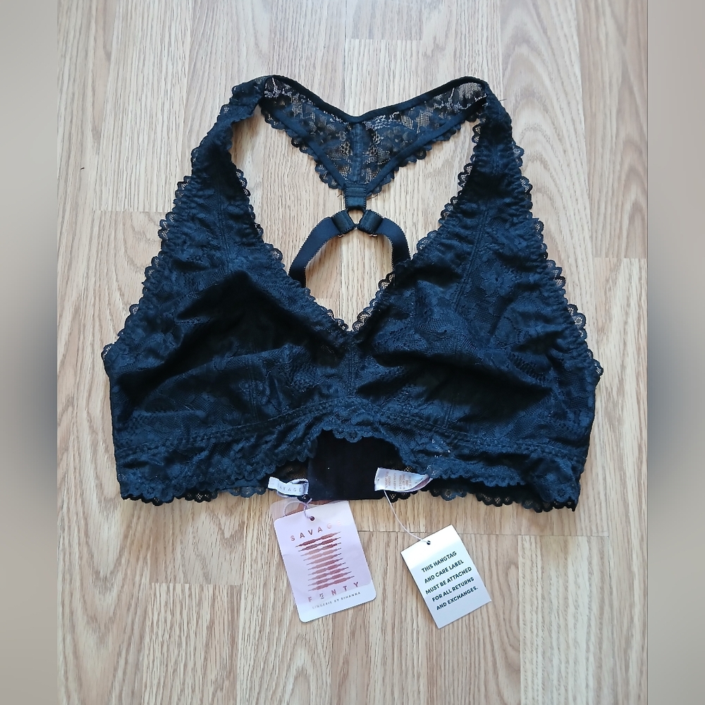 Savage Fenty Lingerie By Rihanna Black Lace Bralette